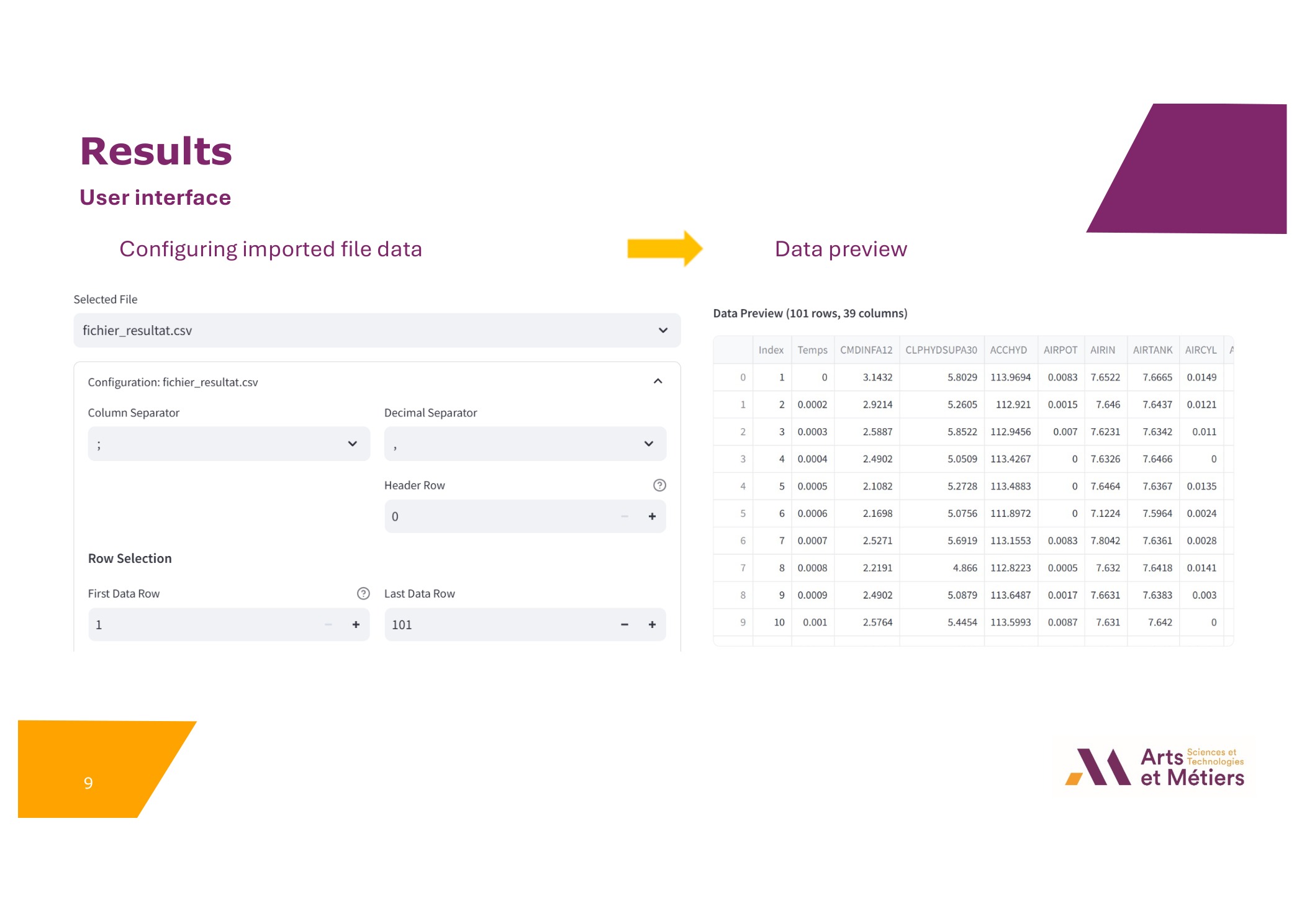 Column Operations Interface